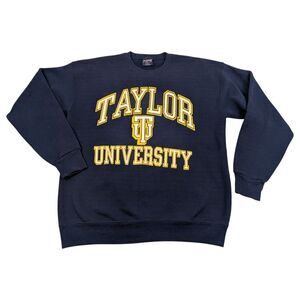 Vintage‎ 90s Taylor University Sweatshirt Taylor Crewneck XL Blue JanSport